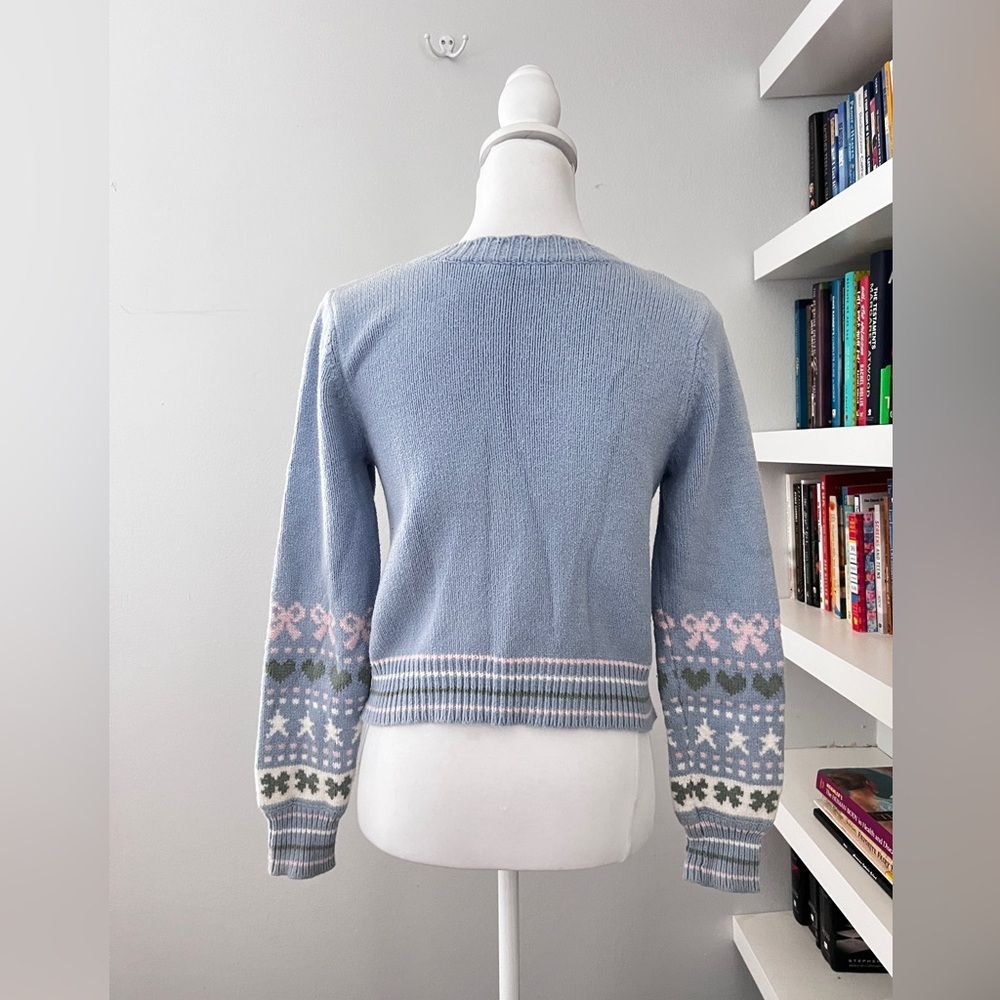 Loveshackfancy Blue And Pink Patterned Sweater - image 7